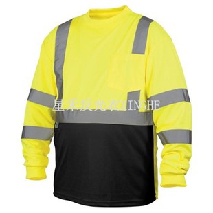 Hi-Viz 블랙 밑단 긴팔 티셔츠